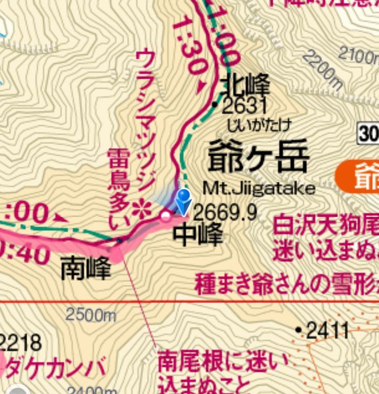 爺ヶ岳 中峰